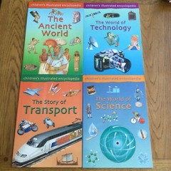 4 x Children Illustrated Encyclopaedia Books Transport Ancient World Technology