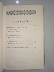 Hydrodynamics & Hydraulics – D. & J. Bernoulli – 1968 – Dover – Clothbound