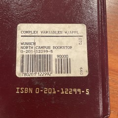 Complex Variables With Applications Second Edition, A David Winch