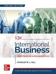 International Business by Charles W.L. Hill, 13TH INT’L EDITION (PAPERBACK)- NEW