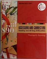 ASSESSING AND CORECTING Reading – Hardcover, by Thomas G. Gunning – Acceptable