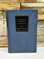Management Accounting Text And Cases By Robert N. Anthony Richard D Irwin Inc HC