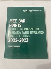 MEE Bar Points Subject Memorization&Review w/Simulated Practice Exam 2022-2023