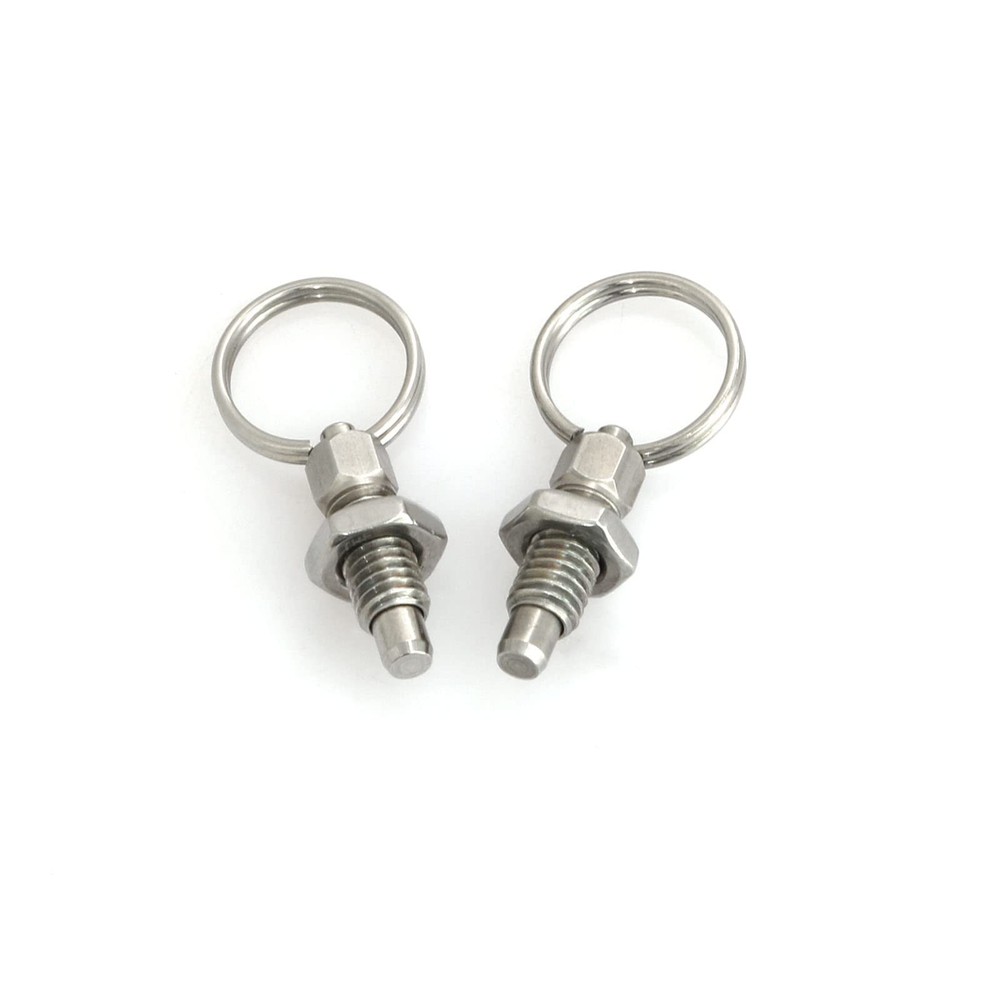 2 Pcs Spring Plunger with Pull Ring 1/4inch 20 Thread Size Non-Locking 0.31inch