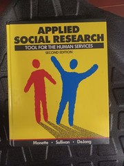 Applied Social Research Tool For The Human Services 1990 2nd Edition Monette…
