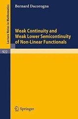 Weak Continuity and Weak Lower – Paperback, by B. Dacorogna – Very Good
