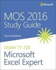 MOS 2016 Study Guide for Microsoft Excel Expert Paperback Paul Mc