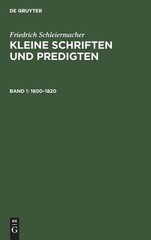 Friedrich Schleiermacher 1800-1820 (Hardback)