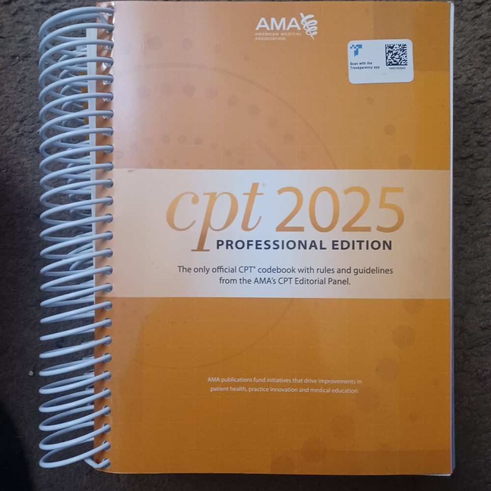 USED CPT 2025 Professional Edition Codebook Spiral Bound AMA Medical Coding