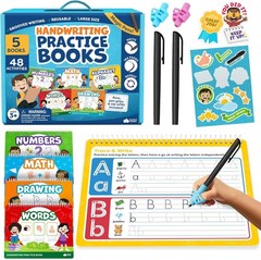 Kids Handwriting Practice Book Set with Magic Pens 3-7 Fine Motor Skills