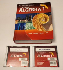 Holt McDougal Larson Algebra 1 Student Textbook + 2 CD Bundle Homeschool
