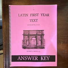 Loyola Press Henle Latin First Year Text Answer Key Book A1 Beginner