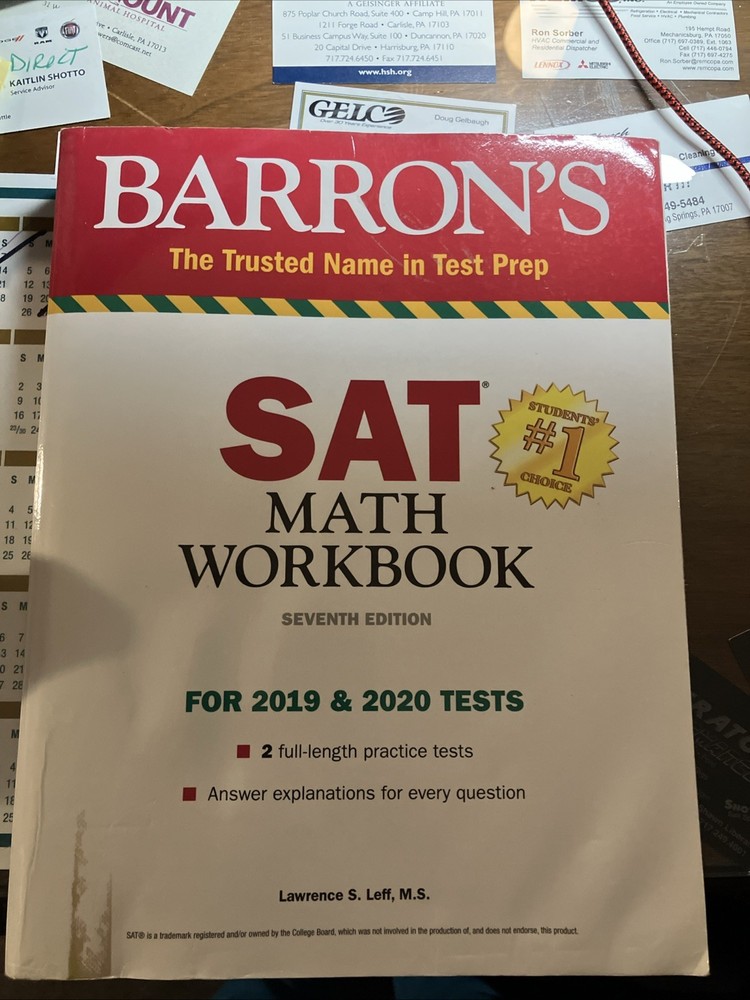 Barron’s Sat Prep Ser.: SAT Math Workbook by Lawrence S. Leff (2019, Trade…