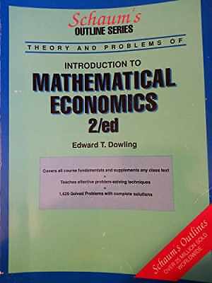 Introduction to Mathematical – Paperback, by Edward T. Dowling – Acceptable