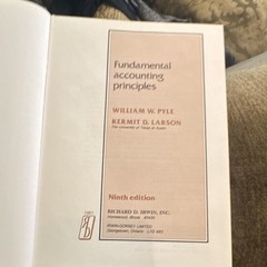 Fundamental Accounting Principles 9th Ed HC Textbook Pyle & Larson 1991