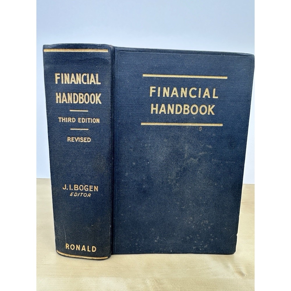 Financial Handbook JULES BOGEN 1956 3rd Ed HC VG Ronald Press