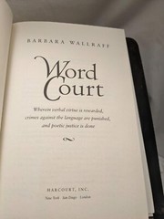 Word Court by Wallraff, Barbara; Intro Prose, Francine HC/dj Harcourt 2000 1st