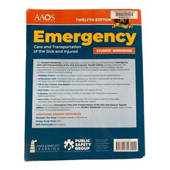 Emergency Care Transportation Sick Injured Student Workbook 12th Ed AAOS EMT