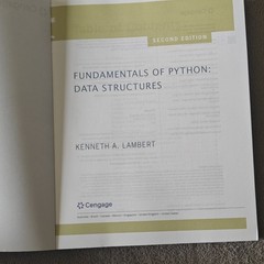 Cengage Fundamentals of Python Data Structures 2nd Lambert Paperback