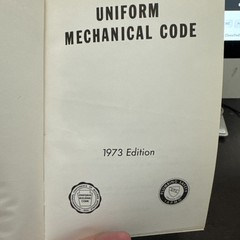 Vintage Uniform Mechanical Code 1973-International Assoc of Plumbing & Mech