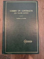 Corbin on Contracts by Arthur Corbin 1 Volume Edition 1952 Hardcover Ships Fast