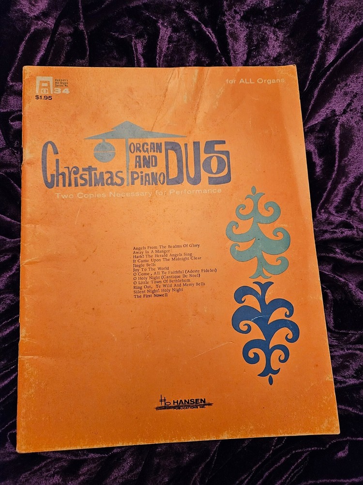 CHRISTMAS ORGAN AND PIANO DUOS – SHEET MUSIC BOOK For All Organs Hansen’s No. 34