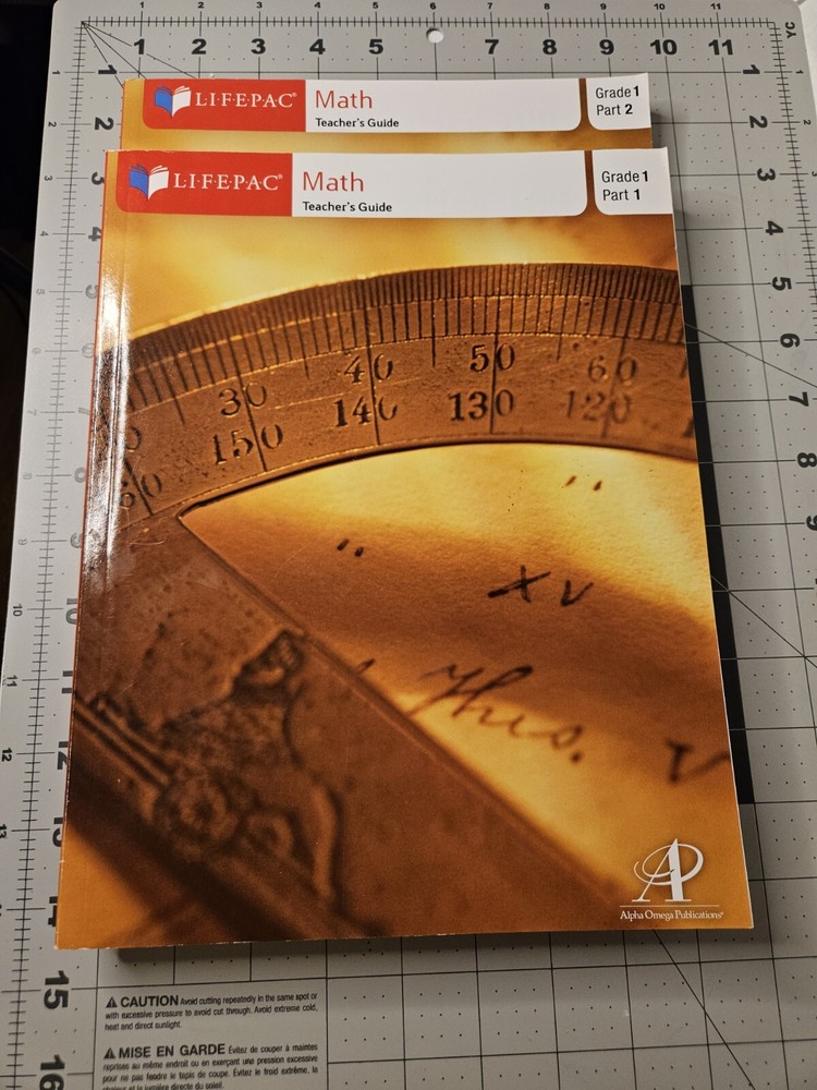Lifepac Math Teachers Guide Grade 1 Part 1 And 2 Homeschool Curriculum