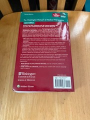 The Washington Manual of Medical Therapeutics Paperback by Crees: Used