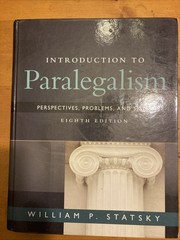 Introduction to Paralegalism Eighth Ed Hardcover, by Statsky William P.