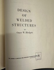 Design of Welded Structures by Omer W. Blodgett (1976, Hardcover) 8th Printing
