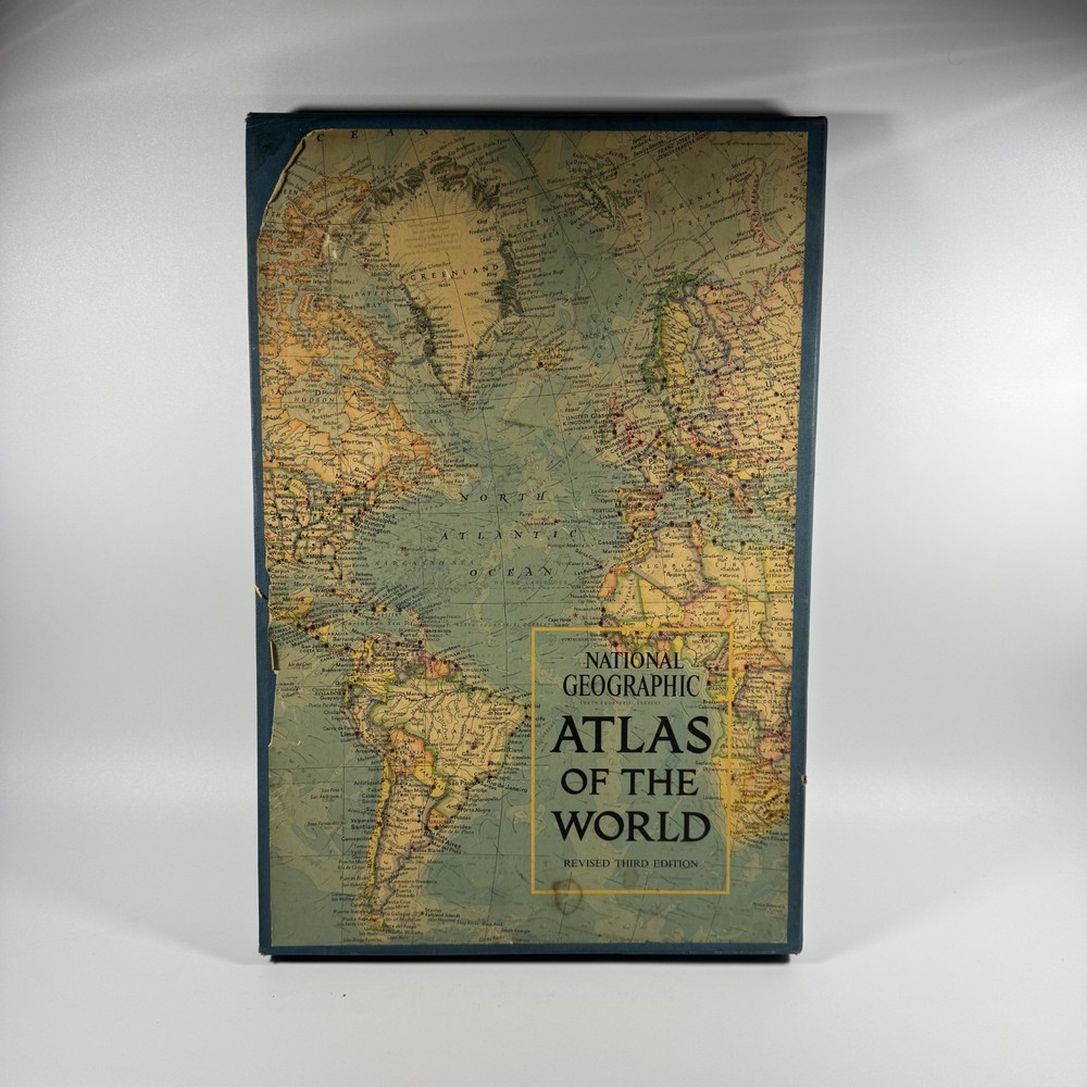 1963 National Geographic Atlas Of The World/w Slip Case Third Revised Edition