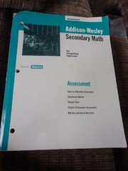 Addison Wesley SECONDARY MATH An Integrated Approach ASSESSMENT Tests Book