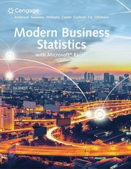 Modern Business Statistics with Microsoft Excel (MindTap Course List)