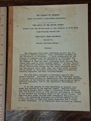 1960 Library of Congress Recording Lab Wisconsin Folk Music Lyrics Music Archive