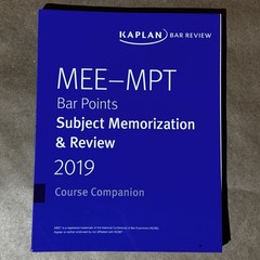 2019 Kaplan Bar Review MEE-MPT Bar Points Subject Memorization & Review