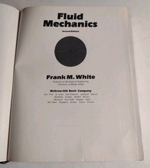 Fluid Mechanics Frank M. White 2nd Edition Engineering Textbook Hardcover Book.