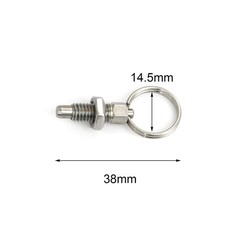 2 Pcs Spring Plunger with Pull Ring 1/4inch 20 Thread Size Non-Locking 0.31inch