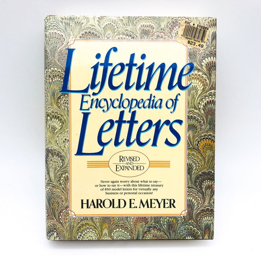 Lifetime Encyclopedia Of Letters Hardcover Harold E Meyer 1992 Professional Y