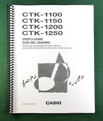 Casio CTK-1200 Instruction Manual: 44 Pages Coil Bound & Protective Covers!
