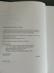 The Minimum Description Length Principle Adaptive Computation and Machine Learn
