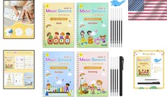 Reusable Magic Copybook Set for Handwriting Practice & Fine Motor Skills