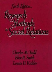 Research Methods in Social Relations By Louise Kidder, Charles M