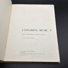 EXPLORING MUSIC 3 Textbook by Eunice Boardman, Beth Landis 1967 Hardcover