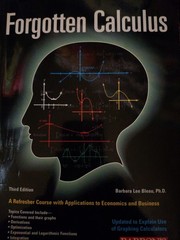 Forgotten Calculus by Barbara Lee Bleau (2002, Trade Paperback)
