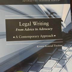 West Academic Legal Writing: From Advice to Advocacy New Ed PB 2018 Tiscione