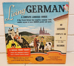 LIVING GERMAN A COMPLETE LANGUAGE COURSE 4 VINYL LP RECORDS 1956 VINTAGE BERLITZ