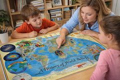 HISTORY OF WORLD BELIEFS Comparative Religions Art Work Map Educational 24x 36
