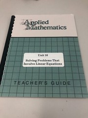 Applied Mathematics Unit 16 Teacher’s Guide