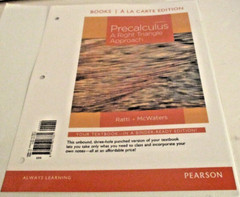 Precalculus: A Right Traiangle Approach by Ratti & McWaters (SKU# 4920)