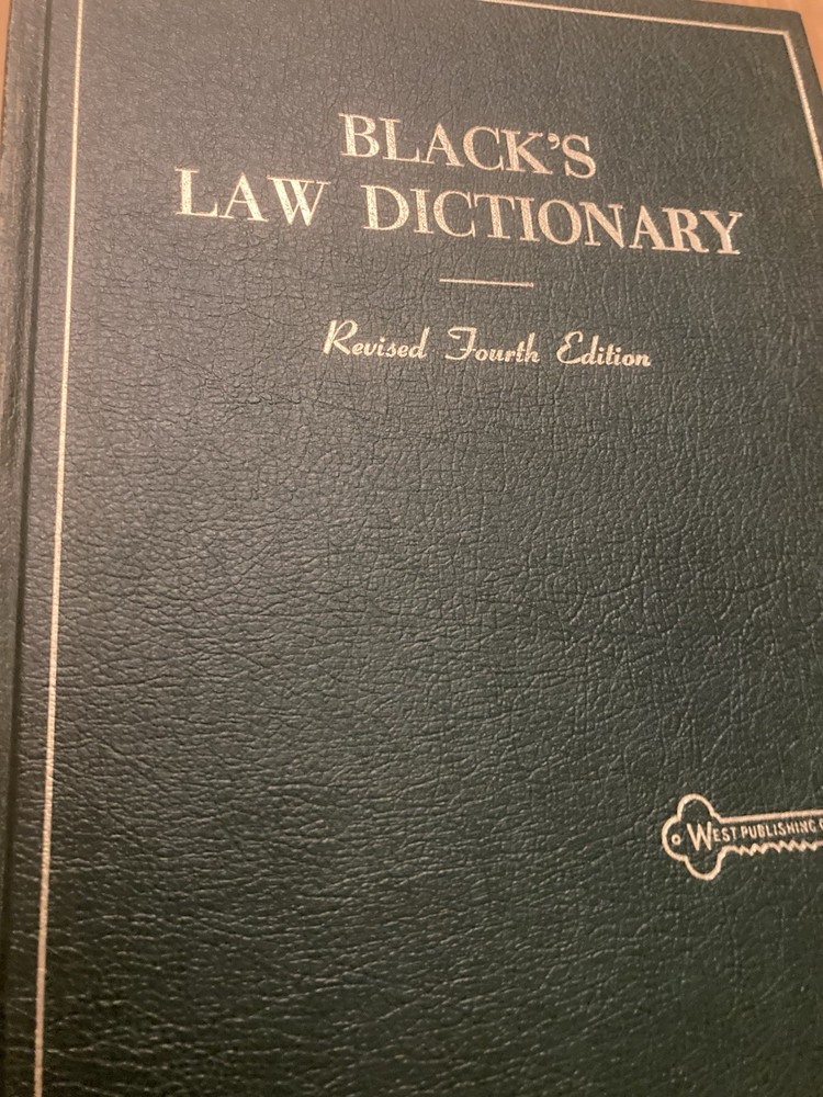 Blacks Law Dictionary Revised 4th Edition 1968 HB West Publ. Bar Admissions